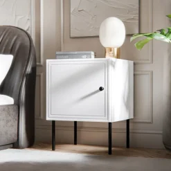 Set 2 comodini 45x59h cm 1 anta bianco opaco Stark