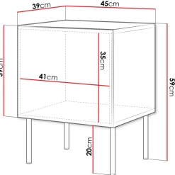 Set 2 comodini 45x59h cm 1 anta bianco opaco Stark