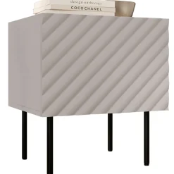 Set 2 comodini 47x52h cm 1 anta con frontali decorati beige Daniele