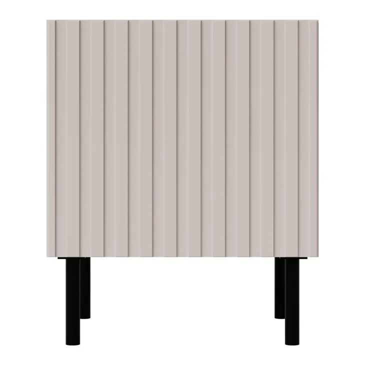 Set 2 comodini 45x54h cm 1 anta con frontali cannettati beige Ziggy