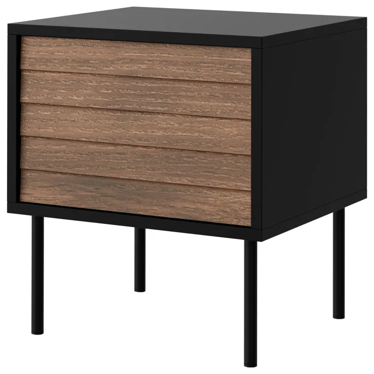 Set 2 comodini 45x51h cm 1 anta noce nero Wild