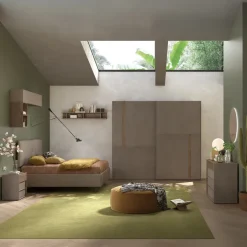 Set 2 comodini 52x58h cm 3 cassetti marrone bronzo rovere scuro Riace