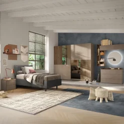 Set 2 comodini 53x51h cm 2 cassetti marrone bronzo rovere scuro Brunny