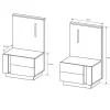 Set 2 comodini 60x102h cm design bianco lucido rovere Noa