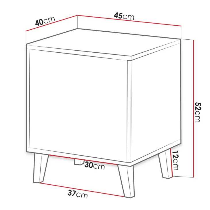 Set 2 comodini 45x52h cm moderni cannettato antracite Essence
