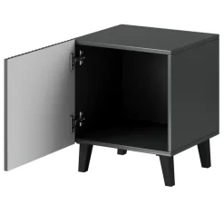 Set 2 comodini 45x52h cm moderni cannettato antracite Essence