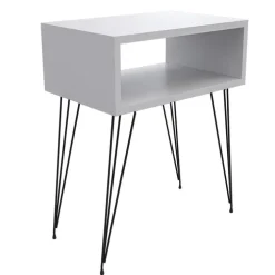Set 2 comodini 45x59h cm moderni design industrial bianco Jamar