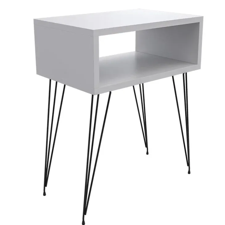 Set 2 comodini 45x59h cm moderni design industrial bianco Jamar