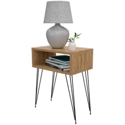 Set 2 comodini 45x59h cm moderni design industrial rovere Jamar