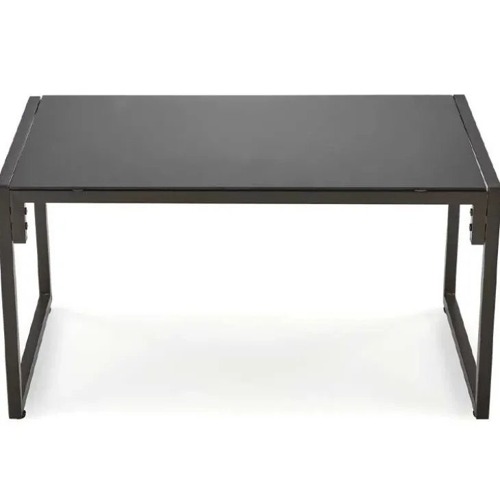 Set da giardino divano, poltrona, tavolino in vetro nero marrone Surat