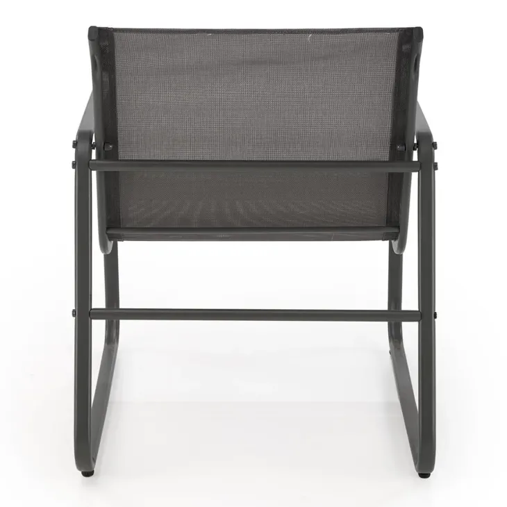 Set giardino relax 75x45cm 2 sedie divano e tavolino acciaio grigio Eden
