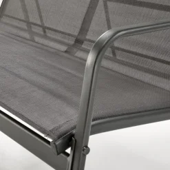 Set giardino relax 75x45cm 2 sedie divano e tavolino acciaio grigio Eden