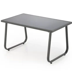 Set giardino relax 75x45cm 2 sedie divano e tavolino acciaio grigio Eden