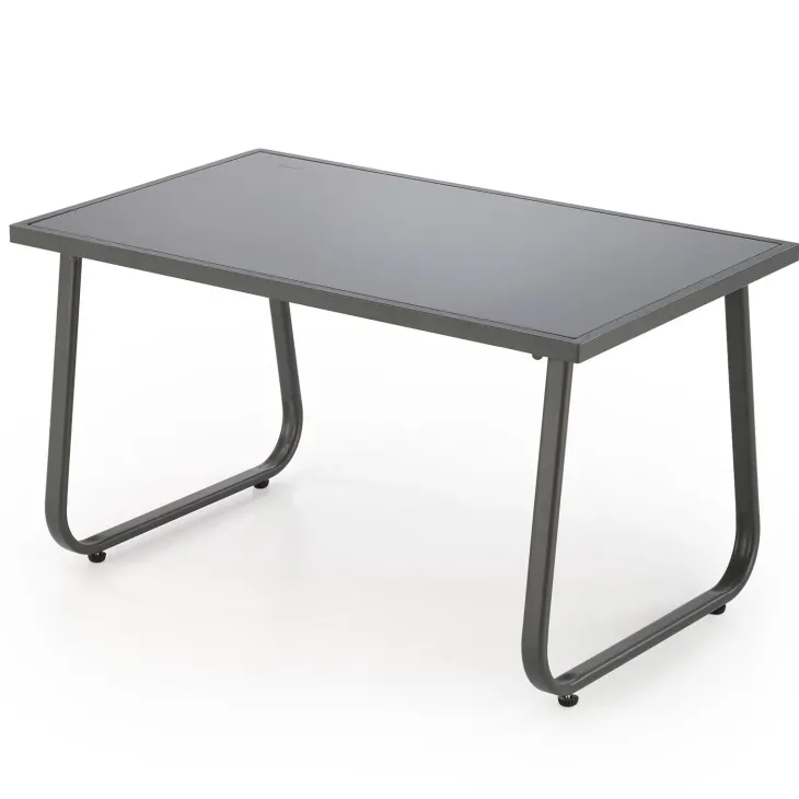Set giardino relax 75x45cm 2 sedie divano e tavolino acciaio grigio Eden