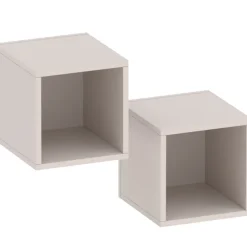 Set 2 mensole cubotti 28x29h cm pensili da parete beige Sunset