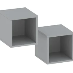 Set 2 mensole cubotti 28x29h cm pensili da parete grigio scuro Sunset