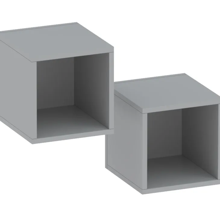 Set 2 mensole cubotti 28x29h cm pensili da parete grigio scuro Sunset