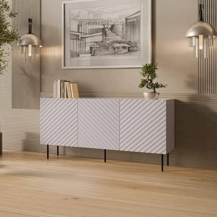 Set mobili soggiorno completo beige Daniele