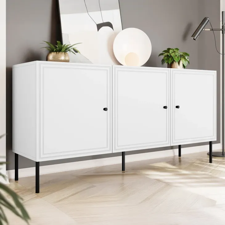 Set mobili soggiorno completo bianco opaco Stark 1