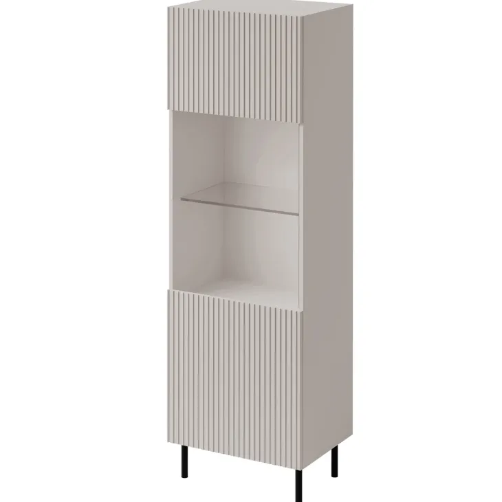 Set mobili soggiorno completo con frontali cannettati beige Ziggy 3