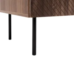 Set mobili soggiorno completo noce scuro con frontali serigrafati Savanna