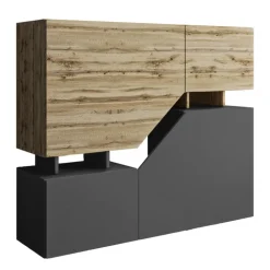 Set mobili soggiorno completo rovere antracite Modesta