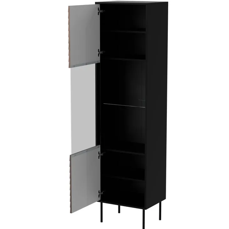 Set mobili soggiorno completo moderno noce nero Wild