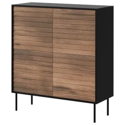Set mobili soggiorno completo moderno noce nero Wild