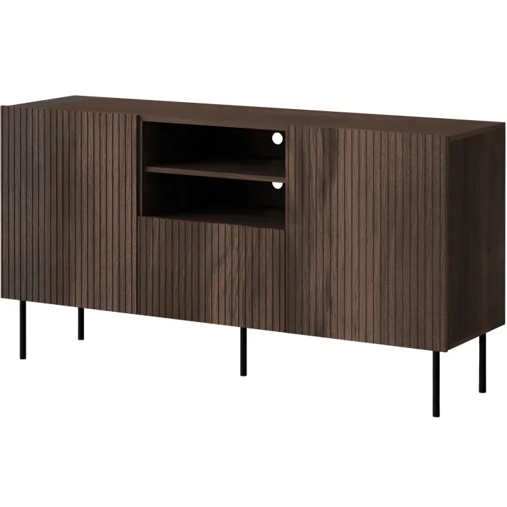 Set mobili soggiorno completo noce cannettato Gabiot