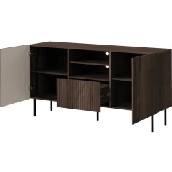 Set mobili soggiorno completo noce cannettato Gabiot