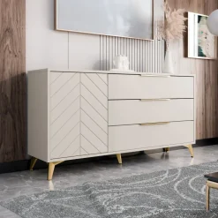 Set mobili soggiorno completo beige frontali serigrafati Miriam 1