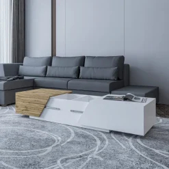 Set mobili soggiorno completo rovere bianco Modesta