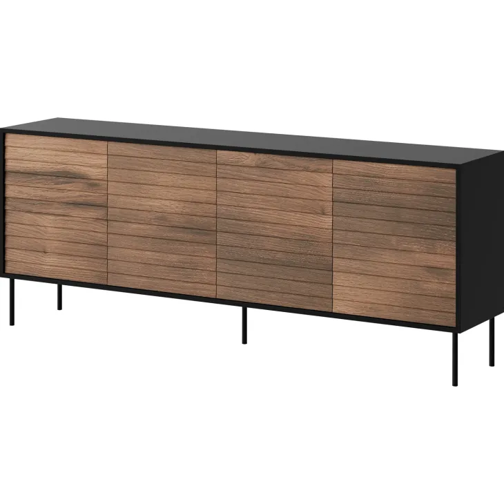 Set mobili soggiorno completo moderno noce nero Wild 2