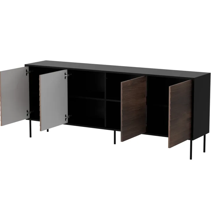 Set mobili soggiorno completo moderno noce nero Wild 2