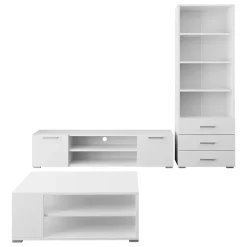 Set mobili soggiorno completo design moderno bianco Pastello 2