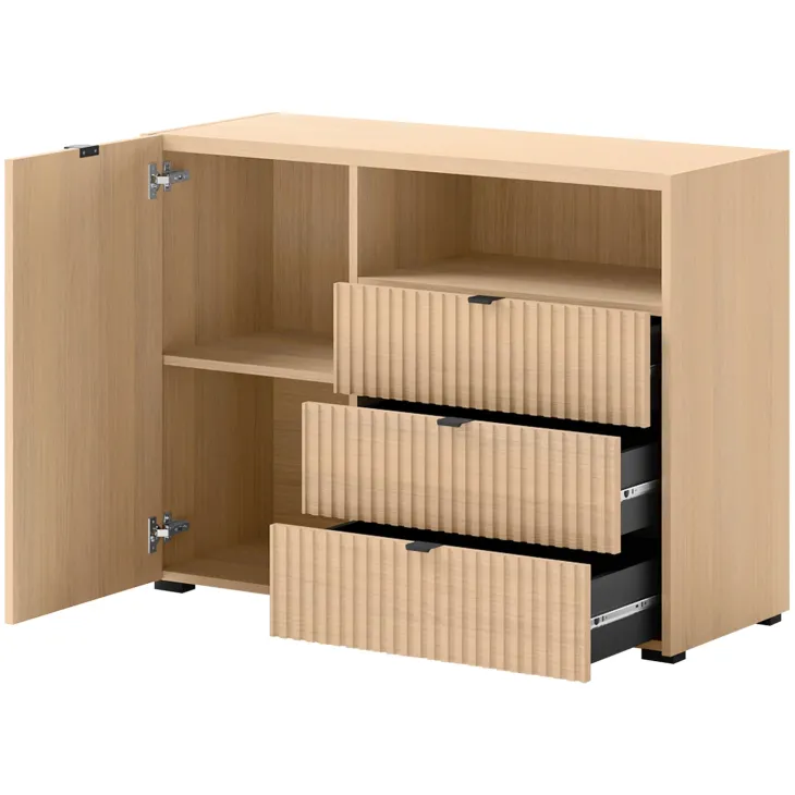 Set mobili soggiorno completo cannettato rovere Sally