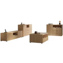 Set mobili soggiorno completo cannettato rovere Sally