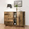 Set mobili soggiorno completo industrial legno vecchio antico West Gihome®