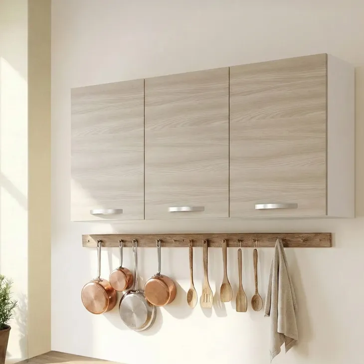 Set 3 pensili cucina 120x72hcm reversibili 3 ante rovere olmo Talise