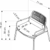 Set 6 poltrone da giardino in acciaio bianco con cuscino grigio Berta