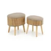 Set 2 pouf con contenitore in tessuto beige rovere Gandalf