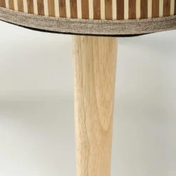 Set 2 pouf con contenitore in tessuto beige rovere Gandalf