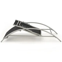 Set 2 sdraio da giardino con tavolino relax nero grigio Marea