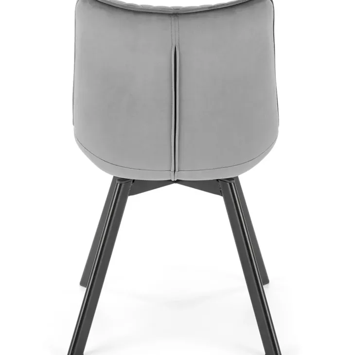 Set 2 sedie con funzione girevole imbottite in tessuto grigio Valentina