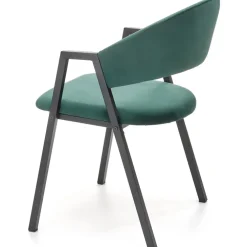 Set 2 sedie imbottite in velluto verde scuro Leandro