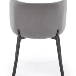 Set 2 sedie imbottite in velluto grigio nero Eterea