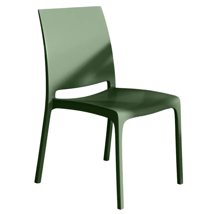 Set 4 sedie in polipropilene impilabili verde Tape Gihome®