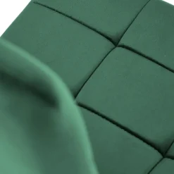 Set 4 sedie moderne imbottite in velluto verde acciaio cromato Reina