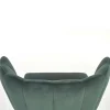 Set 2 sedie poltroncine sala da pranzo imbottite in velluto verde nero Cinzia