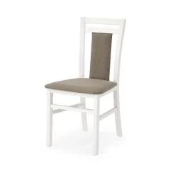 Set 2 sedie sala da pranzo classiche imbottite in tessuto bianco beige legno faggio Mimosa